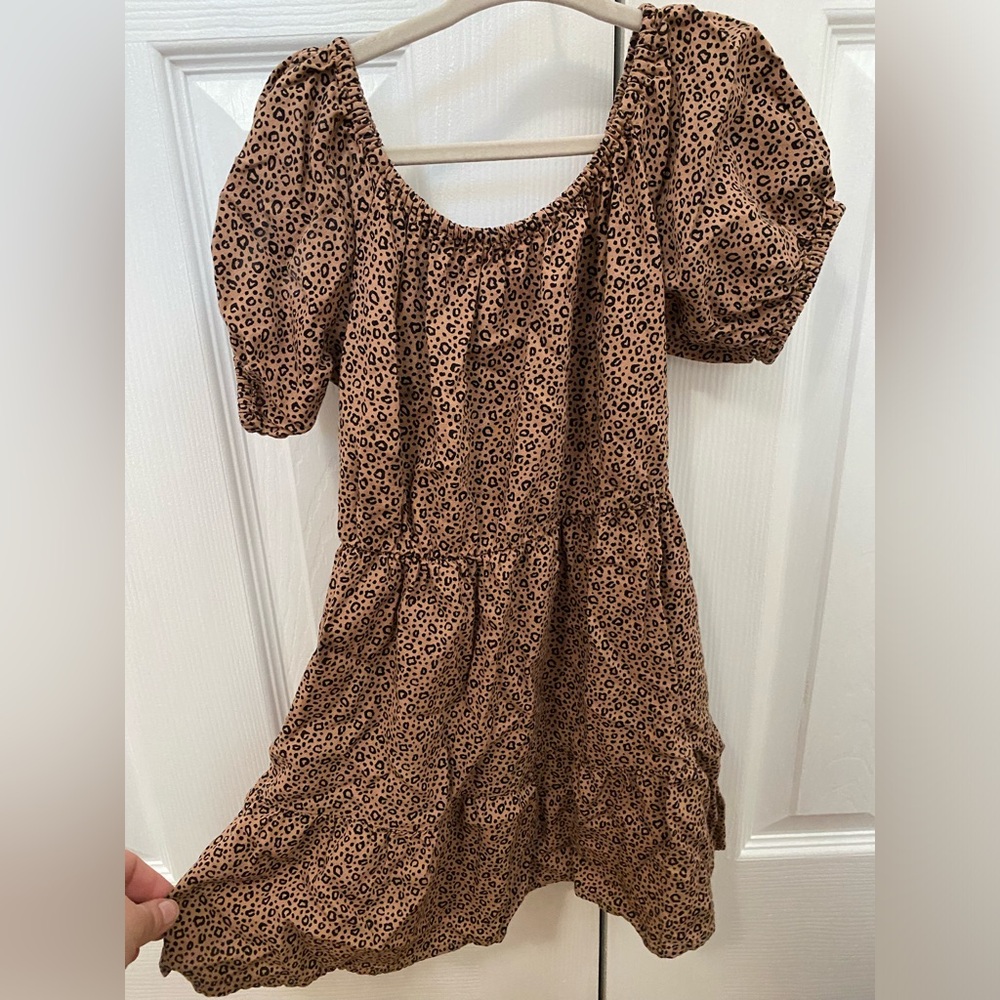 Cat & Jack Leopard Print Dress - Brown and Black
